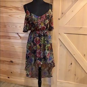 Montrez Multi Color High Low Dress